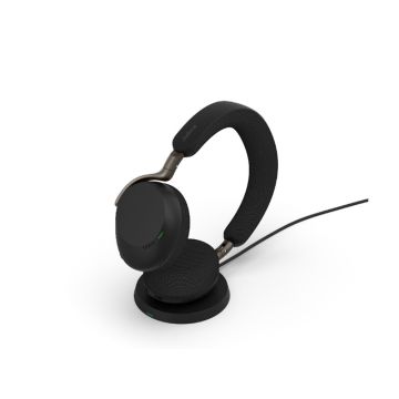 Jabra Evolve3 75 MS, Link390c, Black With wireless charging pad