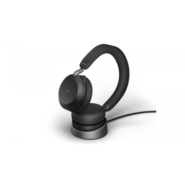 Jabra Evolve3 75 MS, Link390a, Black With wireless charging pad